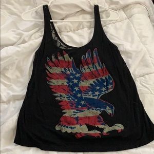 American Flag Eagle Crop Top Tank
